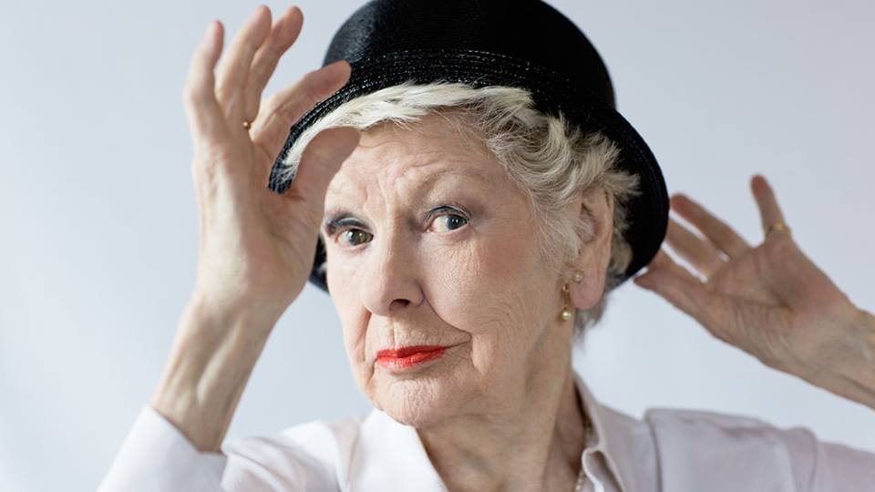 Elaine Stritch Poses With Hat